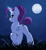 Size: 900x975 | Tagged: safe, artist:masserey, rarity, pony, unicorn, g4, alternate hairstyle, bedroom eyes, butt, cute, female, full moon, glowing horn, hair bun, horn, looking at you, looking back, looking back at you, mare, moon, night, plot, raribetes, rear view, rearity, sky, solo, starry night, stars, tail bun, tail wrap