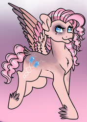 Size: 636x892 | Tagged: safe, artist:wildnature03, pinkie pie, pegasus, pony, g4, coat markings, female, g5 concept leak style, g5 concept leaks, mare, pegasus pinkie pie, pinkie pie (g5 concept leak), race swap, redesign
