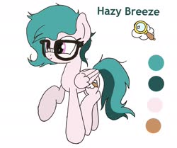Size: 1792x1500 | Tagged: safe, artist:flaremoon, oc, oc:hazy breeze, pegasus, pony, color palette, cute, cutie mark, female, glasses, mare, simple background, standing