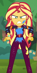 Size: 476x923 | Tagged: safe, screencap, sunset shimmer, equestria girls, equestria girls series, g4, sunset's backstage pass!, spoiler:eqg series (season 2), angry, cropped, female, music festival outfit, shrunken pupils, solo
