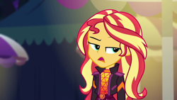 Size: 1920x1080 | Tagged: safe, screencap, sunset shimmer, equestria girls, equestria girls series, g4, my little pony equestria girls: sunset's backstage pass, spoiler:eqg series (season 2), female, music festival outfit, solo