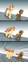 Size: 1826x4000 | Tagged: safe, artist:banquo0, button mash, oc, oc:cream heart, earth pony, pony, g4, ara ara, ara ara chase meme, chase, colt, comic, earth pony oc, female, foal, following, implied buttoncest, implied incest, male, mare, meme, meme template, mother, mother and child, mother and son, ponified meme, son, this will end in cuddles, this will end in hugs, this will end in intensive mothering, this will end in kisses, this will end in love, this will end in snu snu