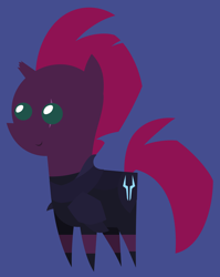 Size: 5016x6312 | Tagged: safe, artist:egor418, tempest shadow, pony, unicorn, g4, armor, blue background, broken horn, cute, female, horn, lineless, mare, pointy ponies, simple background, solo, tempestbetes