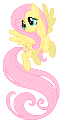 Size: 6114x12000 | Tagged: safe, artist:estories, fluttershy, pegasus, pony, g4, absurd resolution, cute, female, flying, long tail, shyabetes, simple background, smiling, solo, spread wings, transparent background, vector, wings