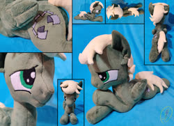 Size: 1280x926 | Tagged: safe, artist:whirlwindflux, oc, oc only, oc:murky, pegasus, pony, fallout equestria, folded wings, irl, male, photo, plushie, prone, solo, stallion, wings