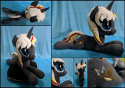 Size: 2480x1748 | Tagged: safe, artist:whirlwindflux, oc, oc only, oc:velvet remedy, pony, unicorn, fallout equestria, female, irl, mare, photo, plushie, prone, solo