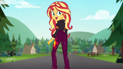Size: 1920x1080 | Tagged: safe, screencap, sunset shimmer, equestria girls, equestria girls series, g4, sunset's backstage pass!, spoiler:eqg series (season 2), ass, bunset shimmer, butt, female, music festival outfit, solo