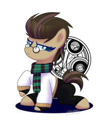 Size: 1024x1245 | Tagged: safe, artist:wicked-red-art, oc, oc only, oc:time liz, earth pony, pony, base used, clothes, commission, female, fingerless gloves, glasses, gloves, jeans, mare, pants, raised hoof, scarf, simple background, solo, sweater, transparent background
