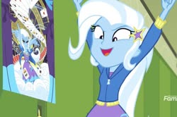 Size: 640x424 | Tagged: safe, screencap, trixie, equestria girls, equestria girls specials, g4, my little pony equestria girls: better together, my little pony equestria girls: forgotten friendship, female, poster, solo, trixie's poster
