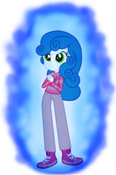 Size: 2387x3600 | Tagged: safe, color edit, edit, sweetie belle, equestria girls, g4, aura, beyond super saiyan blue, clothes, colored, cutie mark, cutie mark on clothes, dragon ball, dragon ball super, female, hair color edit, high res, long sleeved shirt, long sleeves, pants, shoes, simple background, solo, super saiyan blue, super saiyan blue evolution, sweetie belle's cutie mark, transparent background