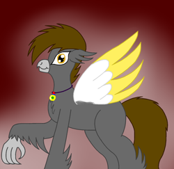 Size: 1350x1310 | Tagged: safe, artist:profyurko, oc, oc only, oc:yutaka deo, classical hippogriff, hippogriff, banana wings, simple background