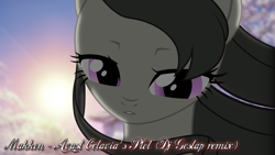 Size: 1920x1080 | Tagged: safe, artist:gestapwarmhunter, artist:joemasterpencil, edit, octavia melody, earth pony, pony, g4, cloud, cover art, female, mare, sky, solo, song cover, sun, text