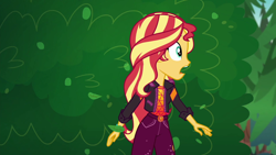 Size: 1920x1080 | Tagged: safe, screencap, sunset shimmer, equestria girls, equestria girls series, g4, sunset's backstage pass!, spoiler:eqg series (season 2), female, music festival outfit, solo