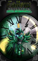 Size: 1209x1920 | Tagged: safe, artist:elmutanto, oc, oc only, oc:sure shot, pegasus, pony, fallout equestria, armor, cover art, fanfic, fanfic art, fanfic cover