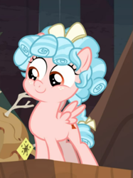 Size: 473x632 | Tagged: safe, screencap, cozy glow, pegasus, pony, frenemies (episode), g4, cozybetes, cropped, cute, female, filly, freckles, smiling, solo