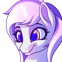 Size: 2048x2048 | Tagged: safe, artist:cherry pop, oc, oc only, oc:mewio, pegasus, pony, bust, emote, female, high res, mare, portrait, simple background, smiling, solo, subsurface scattering, transparent background