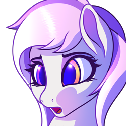 Size: 2048x2048 | Tagged: safe, artist:cherry pop, oc, oc only, oc:mewio, bust, confused, emote, female, high res, mare, portrait, simple background, transparent background