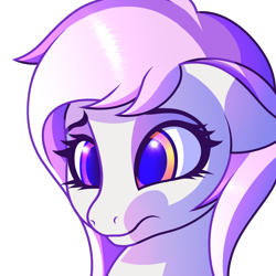 Size: 2048x2048 | Tagged: safe, artist:cherry pop, oc, oc only, oc:mewio, bust, emote, female, high res, mare, portrait, sad, simple background, transparent background