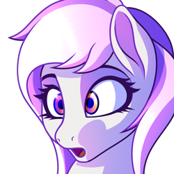 Size: 2048x2048 | Tagged: safe, artist:cherry pop, oc, oc only, oc:mewio, bust, emote, female, high res, mare, portrait, simple background, surprised, transparent background