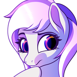 Size: 2048x2048 | Tagged: safe, artist:cherry pop, oc, oc only, oc:mewio, bust, emote, female, high res, mare, portrait, simple background, thinking, transparent background