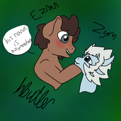 Size: 1000x1000 | Tagged: safe, artist:alilunaa, dragon, earth pony, pony, azymondias, ezran, male, ponified, the dragon prince, zym