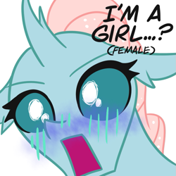 Size: 757x758 | Tagged: safe, artist:jargon scott, ocellus, changedling, changeling, g4, blue blush, blushing, captain obvious, cute, diaocelles, discussion in the comments, female, meme, murenase! shiiton gakuen, reference, shocked, solo, yena madaraba