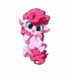 Size: 3000x3200 | Tagged: safe, artist:drtuo4, pinkie pie, earth pony, pony, g4, :p, chest fluff, colored hooves, cute, diapinkes, ear fluff, female, floppy ears, high res, leg fluff, looking at you, mare, on back, simple background, solo, tongue out, white background