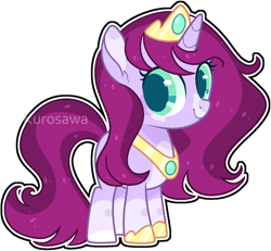 Size: 1388x1284 | Tagged: safe, artist:kurosawakuro, oc, oc only, pony, unicorn, base used, coat markings, colored pupils, crown, female, filly, jewelry, outline, peytral, princess shoes, regalia, simple background, solo, transparent background, watermark