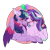 Size: 1500x1500 | Tagged: safe, artist:mysticcoral, starlight glimmer, twilight sparkle, alicorn, pony, unicorn, g4, blushing, colored wings, ear fluff, eyes closed, female, glowing horn, heart, horn, lesbian, magic, mare, ship:twistarlight, shipping, twilight sparkle (alicorn), wings