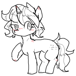 Size: 505x503 | Tagged: artist needed, safe, oc, oc only, oc:sign, pony, unicorn, female, hoof on chest, mare, raised hoof, simple background, solo, standing, white background