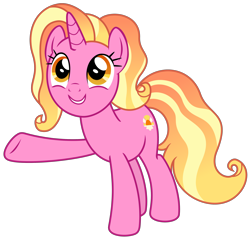 Size: 2988x2869 | Tagged: safe, artist:sketchmcreations, luster dawn, pony, unicorn, g4, the last problem, female, high res, mare, raised hoof, simple background, smiling, solo, transparent background, vector