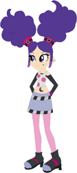 Size: 296x661 | Tagged: safe, artist:selenaede, artist:user15432, troll (fantasy), equestria girls, g4, barely eqg related, base used, boots, bracelet, clothes, crossover, ear piercing, earring, equestria girls style, equestria girls-ified, gem, hands behind back, high heel boots, jewelry, midriff, onyx (gemstone), onyx von trollenberg, piercing, purple hair, shoes, solo, tank top, trollz