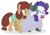 Size: 613x429 | Tagged: safe, artist:californsaishi001, artist:selenaede, rarity, yona, earth pony, pony, yak, g4, my little pony: friendship is magic, she's all yak, base used, duo, eye clipping through hair, female, ponified, pony yona, role reversal, smiling, species swap, yakified, yakity