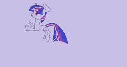 Size: 2332x1228 | Tagged: artist needed, safe, twilight sparkle, pony, unicorn, g4, 1000 hours in ms paint, bait, downvote bait, female, horn, mare, op is a duck, purple background, simple background, solo, unicorn twilight, wat