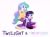 Size: 2732x2048 | Tagged: safe, artist:justsomepainter11, princess celestia, principal celestia, twilight sparkle, equestria girls, g4, clothes, comforting, hand on shoulder, high res, kneeling, missing accessory, shoes, show accurate, simple background, text, white background