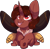 Size: 917x890 | Tagged: safe, artist:mxnxii, oc, oc only, oc:flechette, changeling, moth, mothling, original species, mlem, red changeling, silly, simple background, solo, tongue out, transparent background