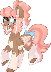 Size: 977x1369 | Tagged: safe, alternate version, artist:maximumbark, oc, oc only, oc:first crush, pegasus, pony, bow, female, glasses, hair bow, mare, simple background, solo, transparent background