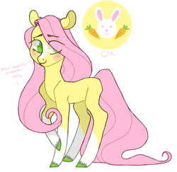 Size: 843x818 | Tagged: safe, artist:jellybeanbullet, fluttershy, earth pony, pony, g4, earth pony fluttershy, female, fluttershy (g5 concept leak), g5 concept leak style, g5 concept leaks, mare, redesign, simple background, solo, white background