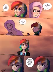 Size: 2978x4096 | Tagged: safe, artist:ringteam, fluttershy, rainbow dash, human, comic:a certain confession, g4, comic, crying, female, flower, friendzone, humanized, lesbian, palindrome get, rejection, rose, ship:flutterdash, shipping