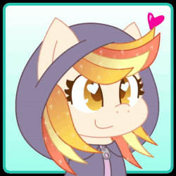 Size: 2160x2160 | Tagged: safe, artist:sohmasatori, part of a set, oc, oc only, oc:autumn aura, pony, animated, bouncing, clothes, commission, cute, heart, heart eyes, high res, hoodie, no sound, ocbetes, solo, sparkles, webm, wingding eyes, ych result