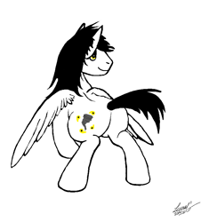 Size: 768x816 | Tagged: safe, artist:lucas_gaxiola, oc, oc only, pegasus, pony, male, pegasus oc, signature, simple background, solo, stallion, tornado, white background, wings