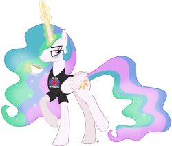 Size: 3257x2771 | Tagged: safe, artist:anime-equestria, princess celestia, alicorn, pony, g4, annoyed, clothes, cup, female, floating, food, high res, magic, morning ponies, shirt, simple background, solo, sparkles, tea, teacup, telekinesis, tired, tired eyes, transparent background, union jack, vector, wings