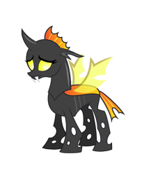 Size: 2000x2449 | Tagged: safe, artist:aleximusprime, oc, oc only, oc:elytra, changeling, flurry heart's story, bug horse, changeling oc, high res, simple background, solo, transparent background, transparent wings, wings, yellow changeling