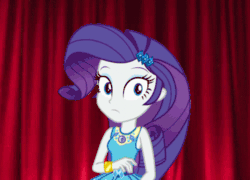 Size: 500x360 | Tagged: safe, artist:luckreza8, artist:thegreatloofa, derpibooru exclusive, rarity, equestria girls, g4, animated, bracelet, curtains, excited, female, flailing, freaking out, gif, jewelry, kermit the frog, marshmelodrama, rarity being rarity, reference, scared, screaming, solo, the muppet show, wat, wtf