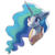 Size: 1000x1000 | Tagged: safe, artist:vanillaghosties, edit, princess celestia, alicorn, pony, g4, bust, cropped, cute, cutelestia, ethereal mane, eye clipping through hair, eyebrows, eyebrows visible through hair, female, floppy ears, mare, missing accessory, peytral, simple background, smiling, solo, transparent background, white outline