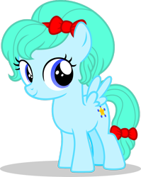 Size: 1280x1610 | Tagged: safe, artist:mlp-trailgrazer, oc, oc only, oc:brightly shine, pegasus, pony, bow, female, filly, simple background, solo, tail bow, transparent background