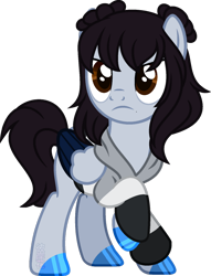 Size: 900x1178 | Tagged: safe, artist:space-higanbana, oc, oc only, oc:shooting star (space-higanbana), pegasus, pony, base used, clothes, female, hoodie, mare, show accurate, simple background, solo, transparent background, two toned wings, wings