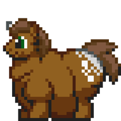 Size: 320x320 | Tagged: safe, artist:kelvin shadewing, oc, oc only, oc:brownie mix, pony, unicorn, absolute unit, adorafatty, bhm, chonk, fat, male, obese, pixel art, simple background, solo, sprite, transparent background