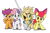 Size: 1206x784 | Tagged: safe, artist:droll3, apple bloom, scootaloo, sweetie belle, earth pony, pony, g4, clothes, colt, crossover, cutie mark crusaders, eyepatch, female, filly, flag pole, group, guilty gear, happy, jacket, male, ponified, simple background, sin kiske, spiky hair