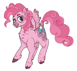 Size: 1492x1372 | Tagged: safe, artist:dingowing, pinkie pie, pegasus, pony, g4, coat markings, female, g5 concept leak style, g5 concept leaks, mare, pegasus pinkie pie, pinkie pie (g5 concept leak), race swap, simple background